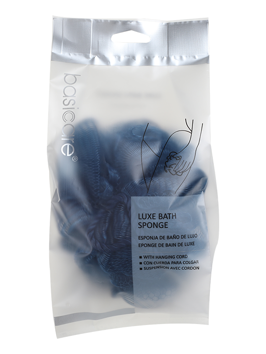 Luxe Bath Sponge With Hanging Cord-Blue-0