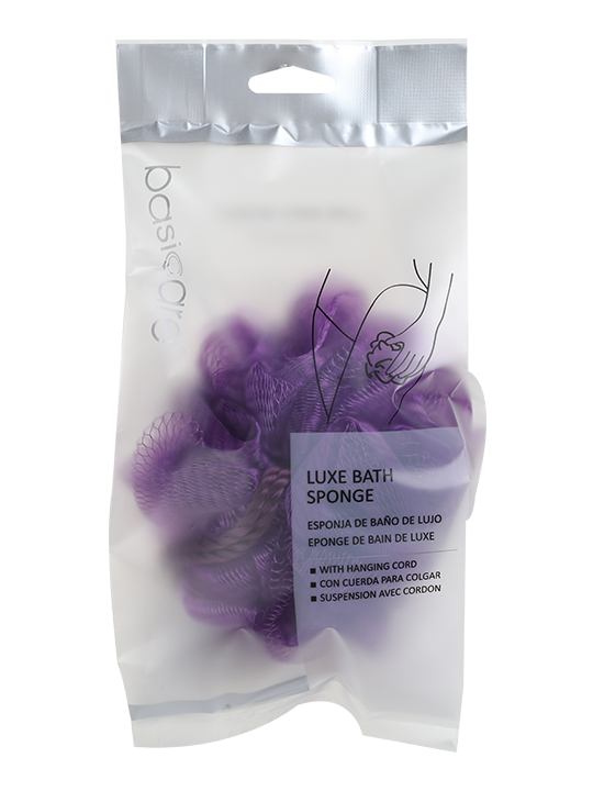 Luxe Bath Sponge With Hanging Cord-Purple-0
