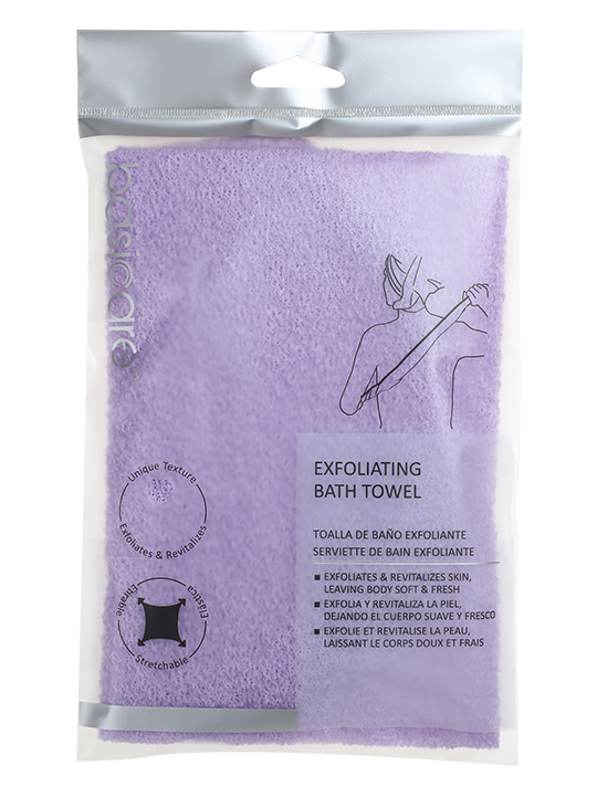 EXFOLIATING BATH TOWEL - STRETCHABLE PURPLE SOFT VERSION-0