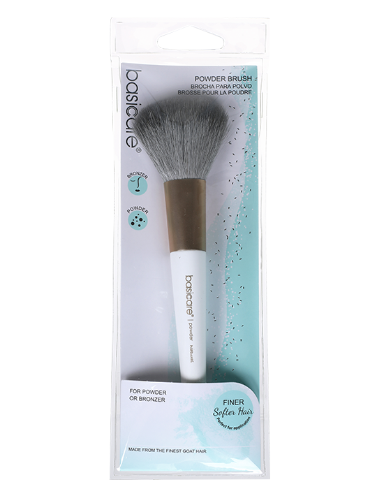 Powder brush with pure natural bristles for smooth powder and bronzer application-0