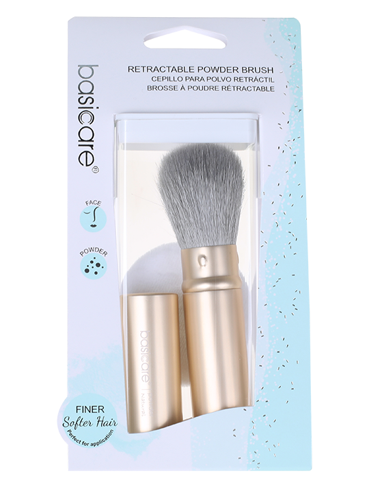 Retractable powder brush with soft bristles for smooth makeup application-0