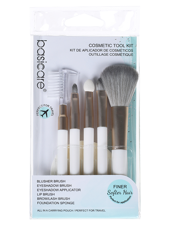 Cosmetic Tool Kit- 5 Cosmetic Brushes & foundation Sponge-0