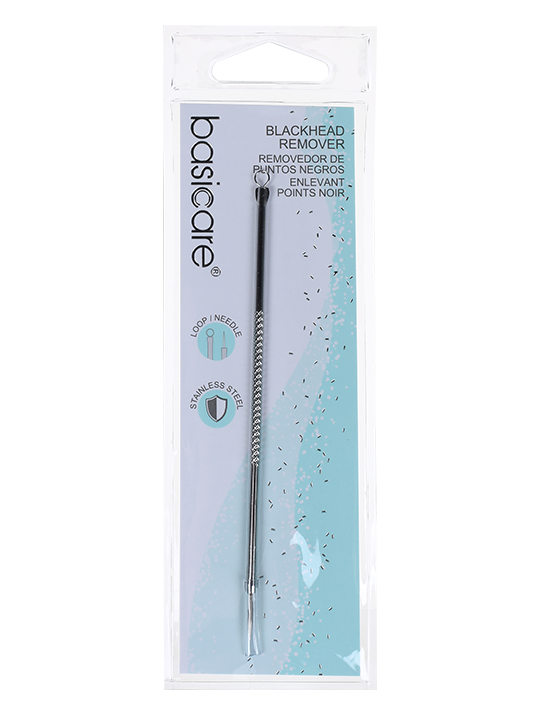 Stainless steel blackhead remover with loop and needle for precise extraction-0