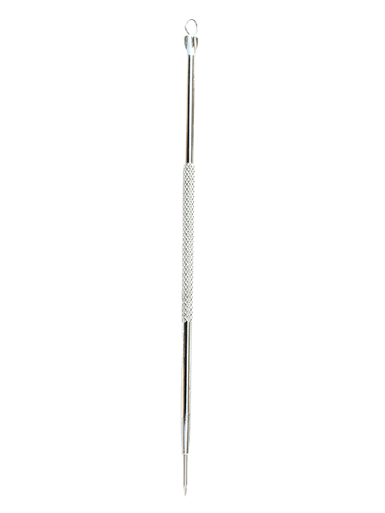 Stainless steel blackhead remover with loop and needle for precise extraction