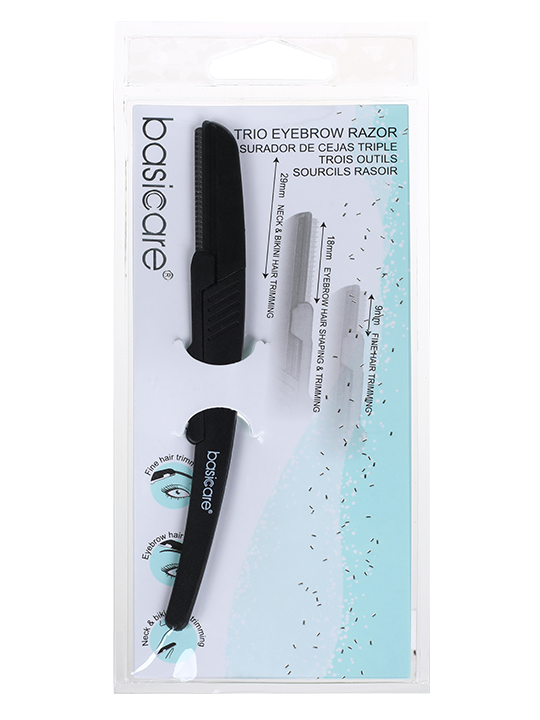 • UNIQUE DESIGN -3 STAGE BLADE 9MM /18MM/29MM  • BLADE 9MM - FOR FINE HAIR TRIMMING • BLADE 18MM - FOR EYEBROW HAOR SHAPING & TRIMMING • BLADE 29MM - NECK & BIKINI HAIR TRIMMING  • JAPANESE BLADE WITH SAFETY GUARD • PERFECT FOR TRAVEL-0