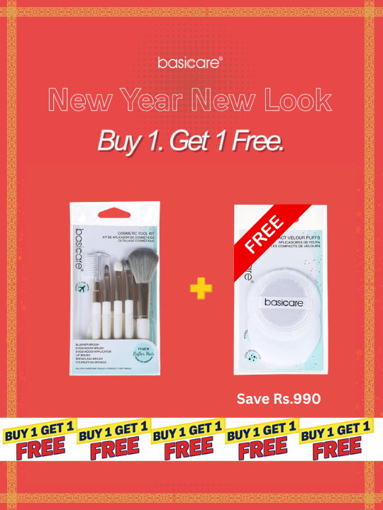 Buy 1. Get 1 Free. ~ Buy Cosmetic Tool Kit + Get Compact Velour Puffs Free